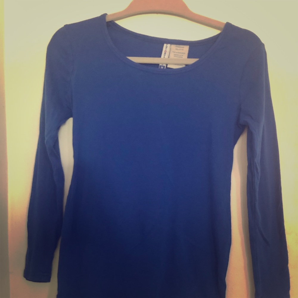 Maternity Blue Long Sleeve T-Shirt Fall Winter